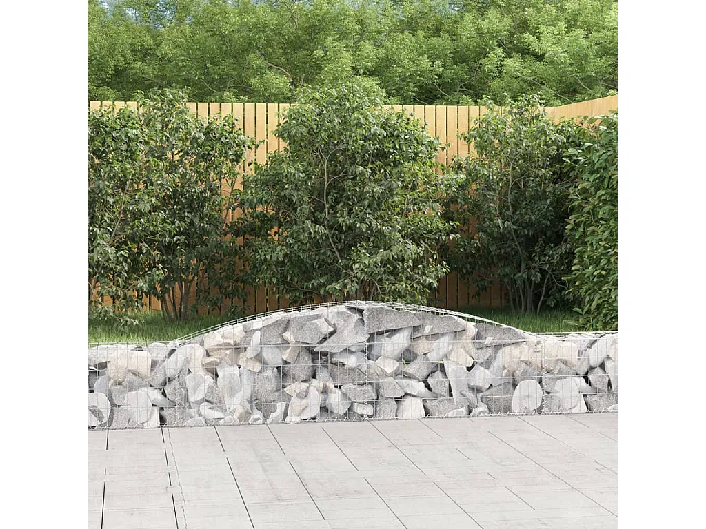 Cesta de gaviones forma arco hierro galvanizado 400x30x40/60 cm ES44417