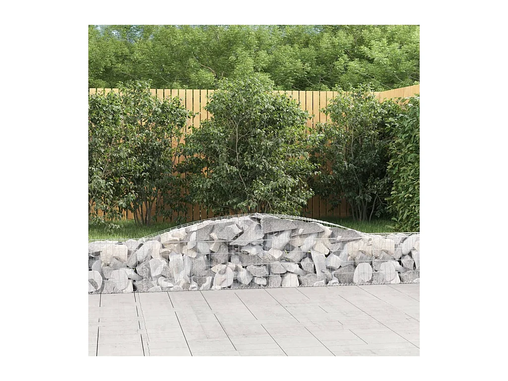 Panier de gabions arqué 400x30x40/60 cm Fer galvanisé WVGQ2576