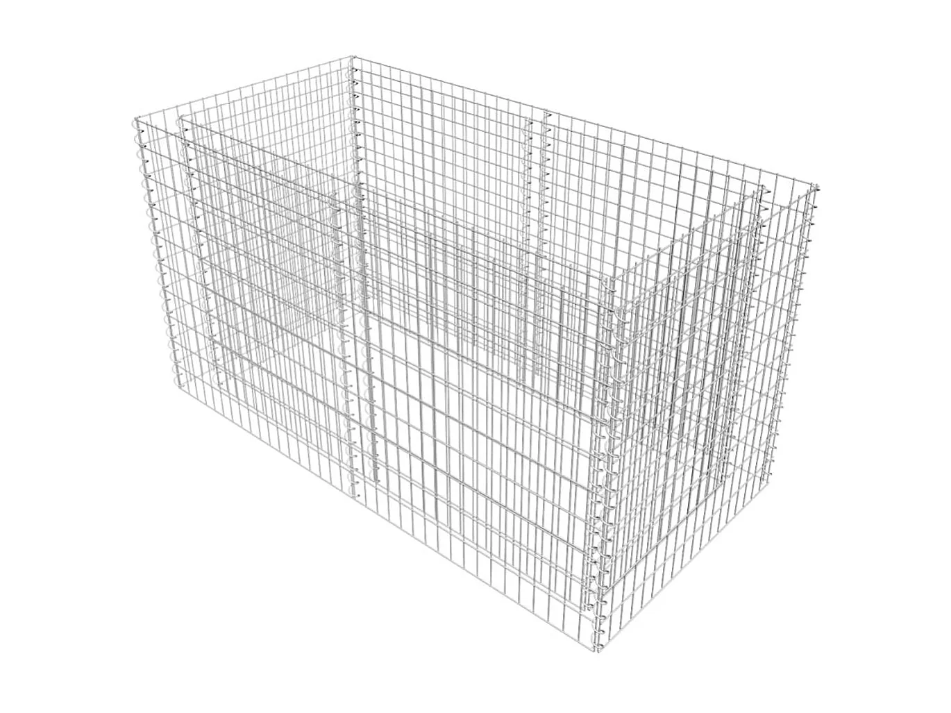 Lit surélevé à gabion Acier 180 x 90 x 100 cm Argenté WVGQ8633