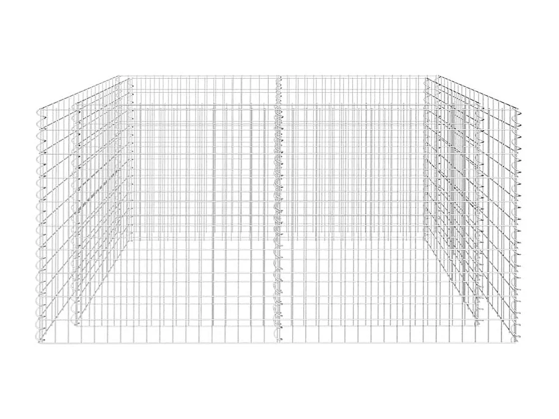 Lit surélevé à gabion Acier 180 x 90 x 100 cm Argenté WVGQ8633
