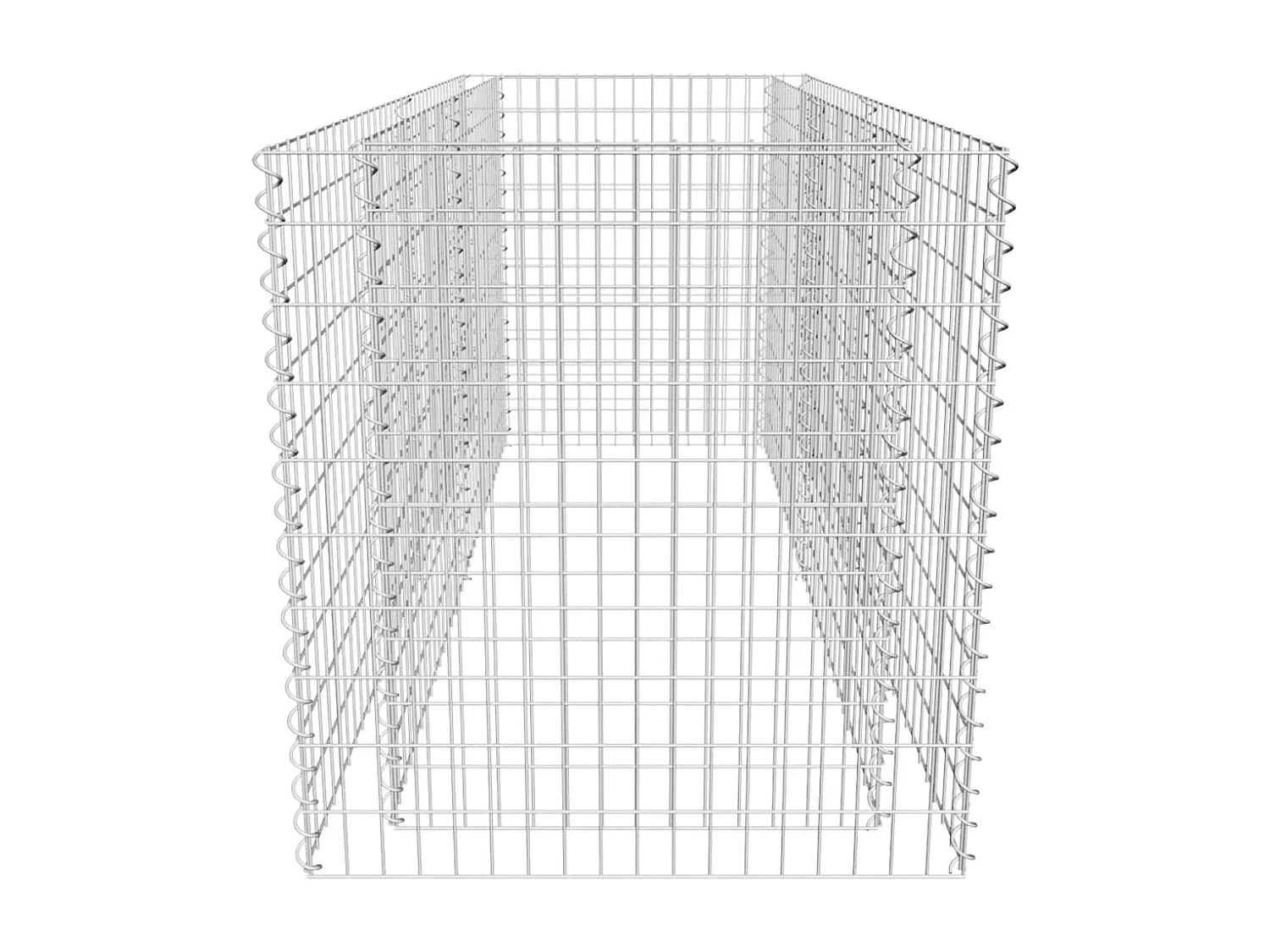 Lit surélevé à gabion Acier 180 x 90 x 100 cm Argenté WVGQ8633