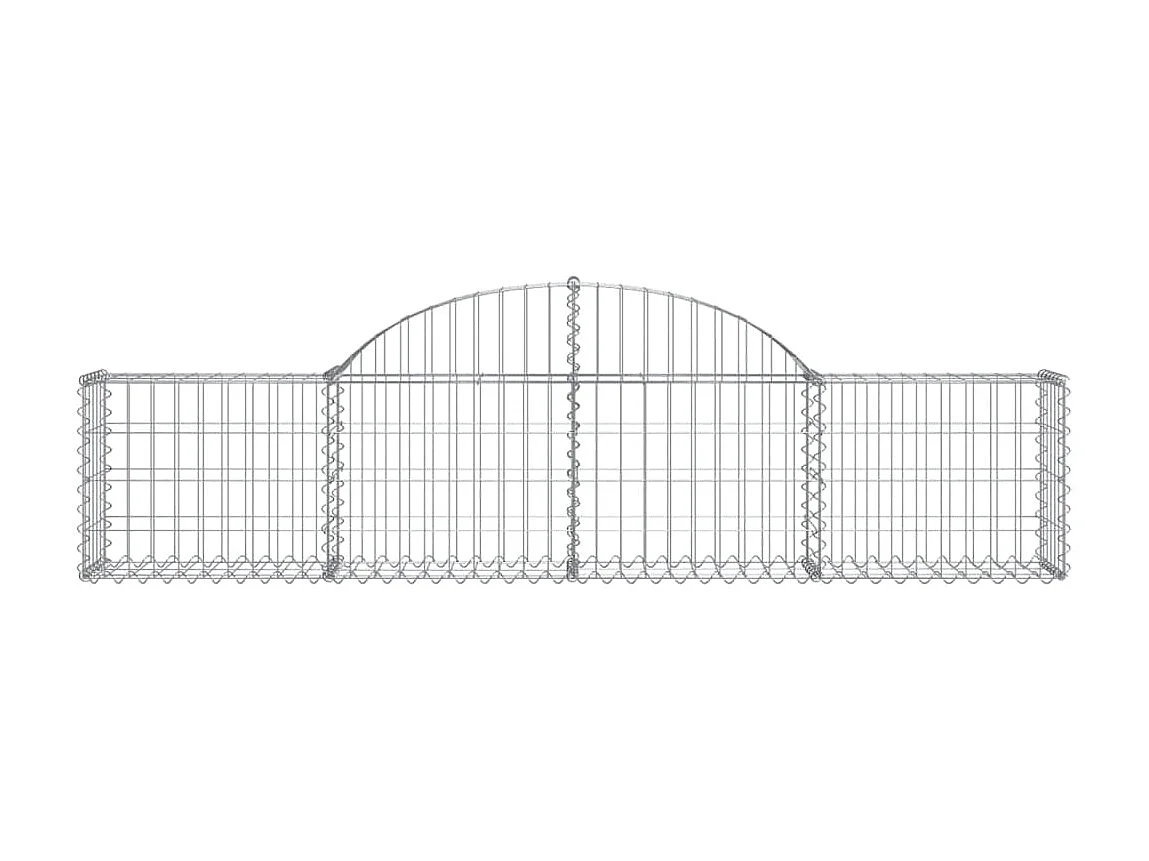 Cestos gabião arqueados 7 pcs 200x30x40/60 cm ferro galvanizado PT179877