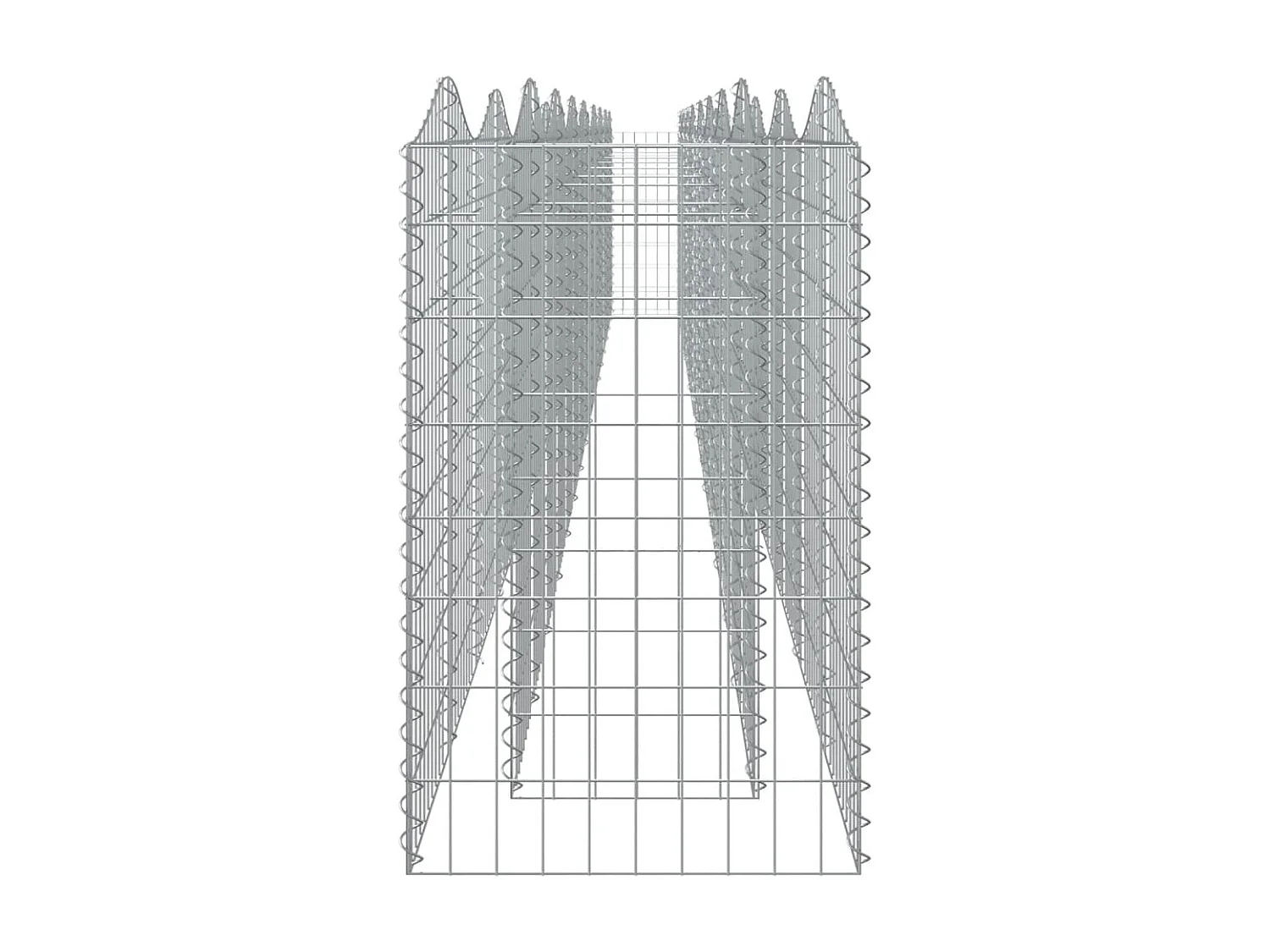 Jardinière Lit surélevé à gabions arqué 800x50x100 cm Fer galvanisé BE4612