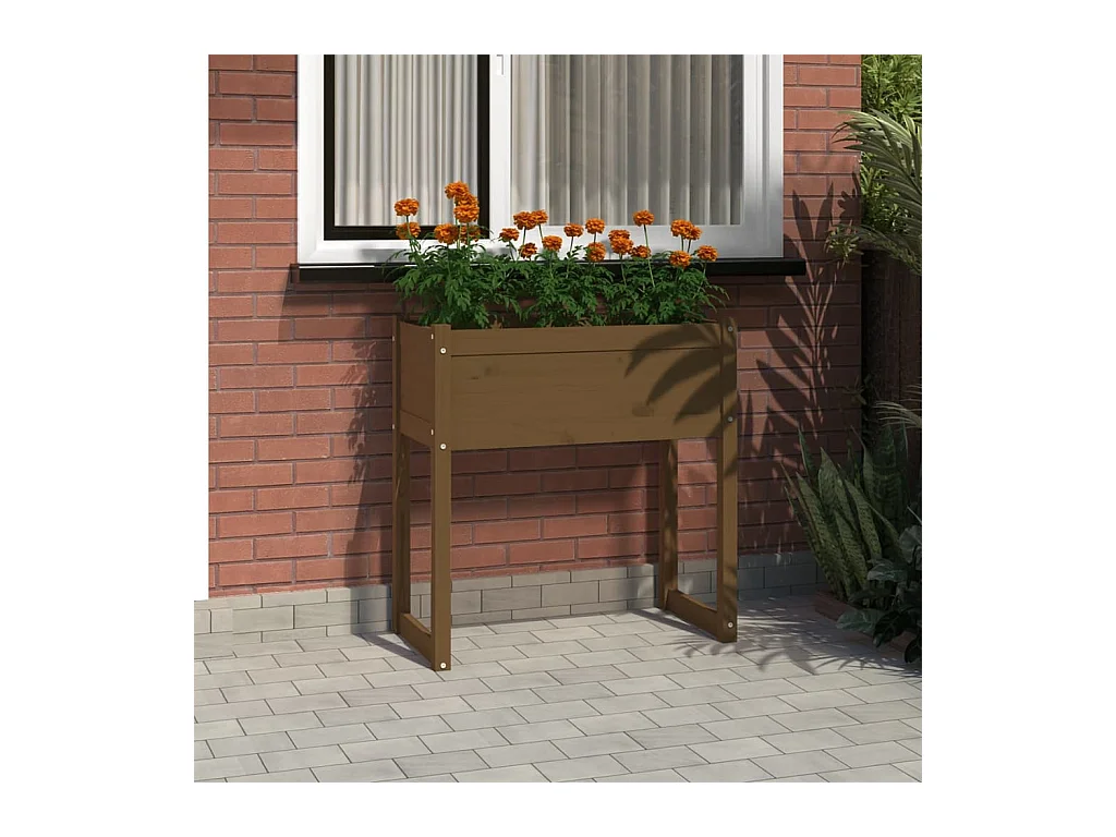 Jardinière Marron miel 78x40x81 cm Bois massif de pin BE3888
