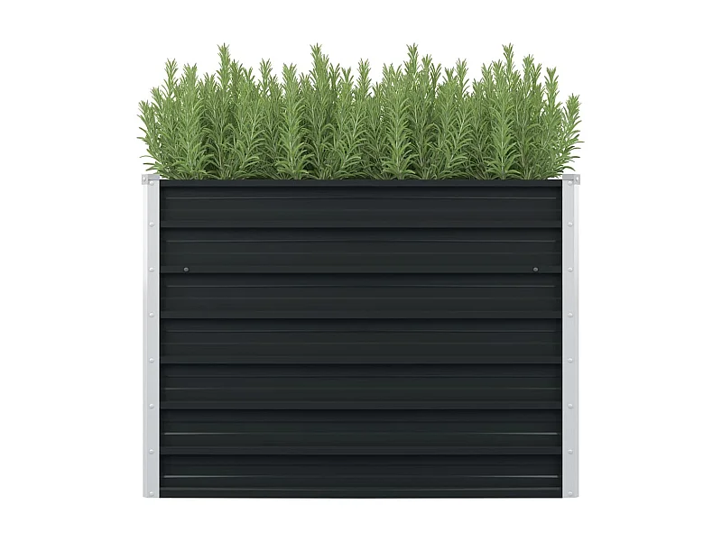 Jardinière surélevée Anthracite 100x100x77 cm Acier galvanisé BE3665