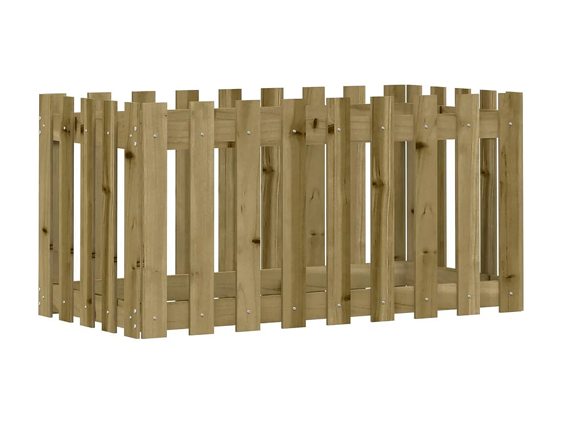 Jardinera elevado jardín valla madera impregnada pino 100x50x50cm ES25237