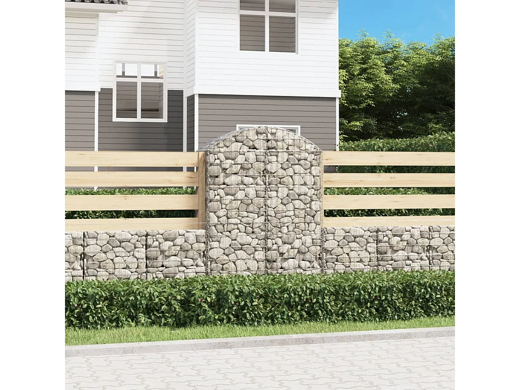 Panier de gabions arqué 100x50x140/160 cm Fer galvanisé WVGQ4630