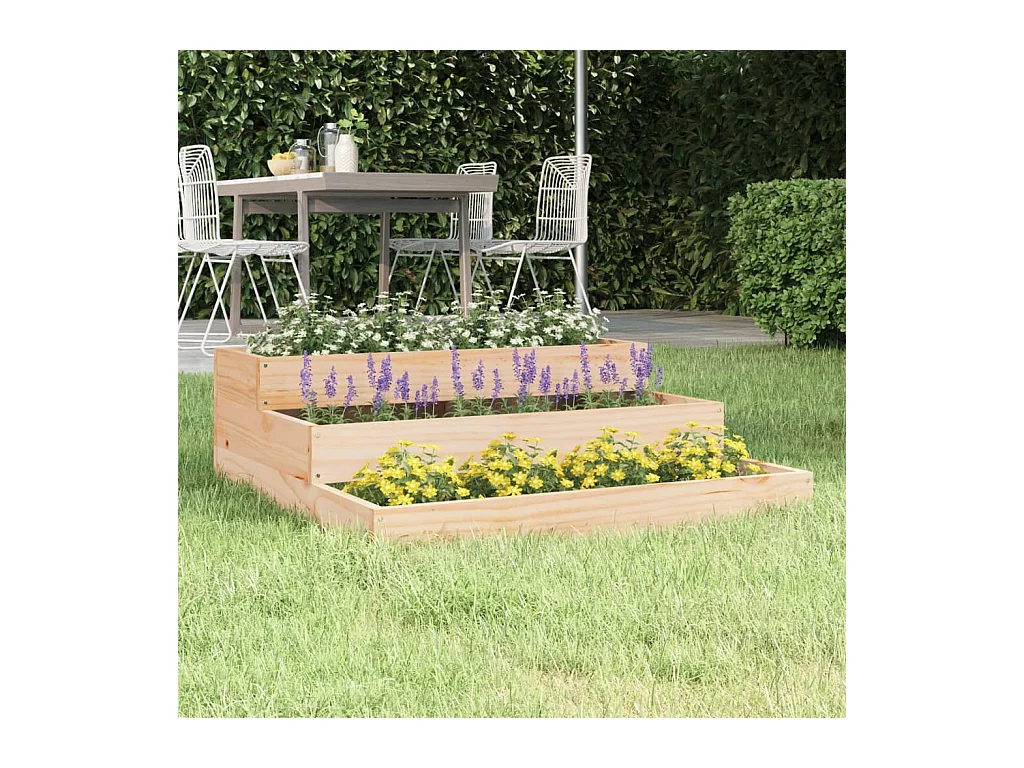 Jardinière 78x78x27 cm Bois massif de pin BE6226