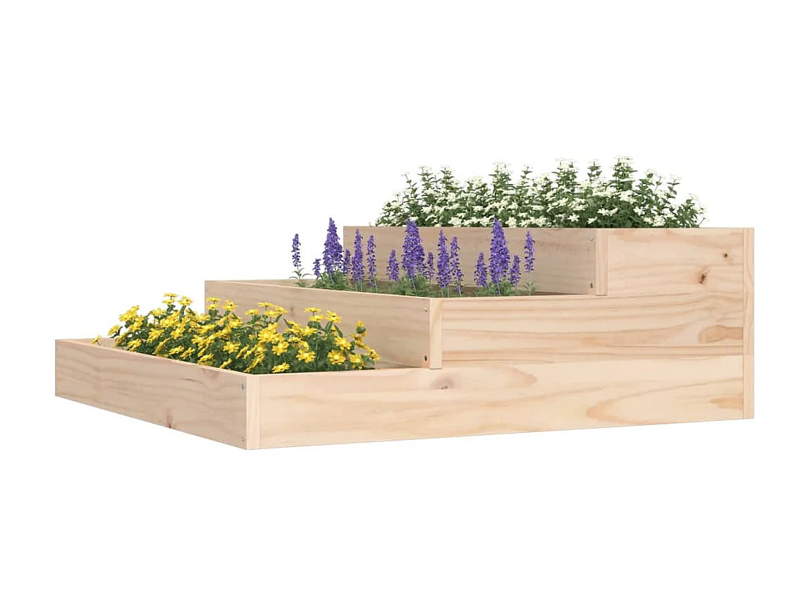 Jardinière 78x78x27 cm Bois massif de pin BE6226