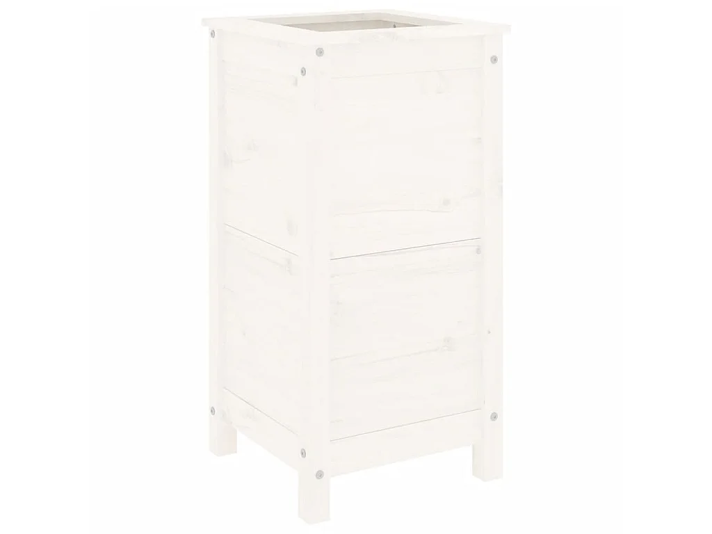 Plantenbak 40x40x78 cm massief grenenhout wit NL233163