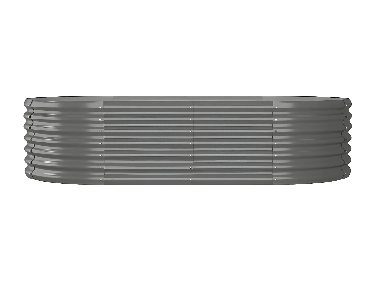 Canteiro elevado jardim 152x80x36cm aço revestido a pó cinzento PT532689