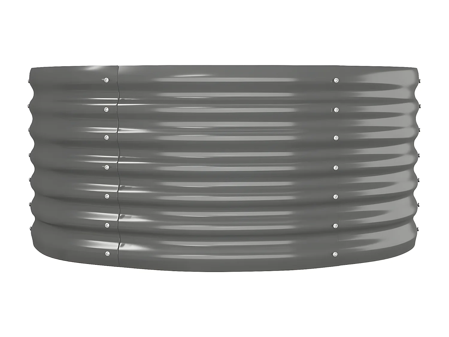 Canteiro elevado jardim 152x80x36cm aço revestido a pó cinzento PT532689