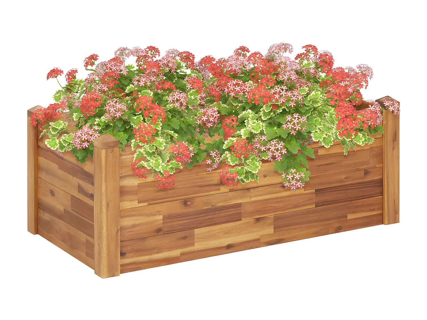 Jardinera de madera maciza de acacia 110x60x44 cm ES50270