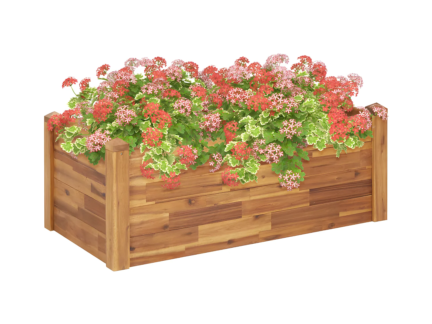 Jardinera de madera maciza de acacia 110x60x44 cm ES50270