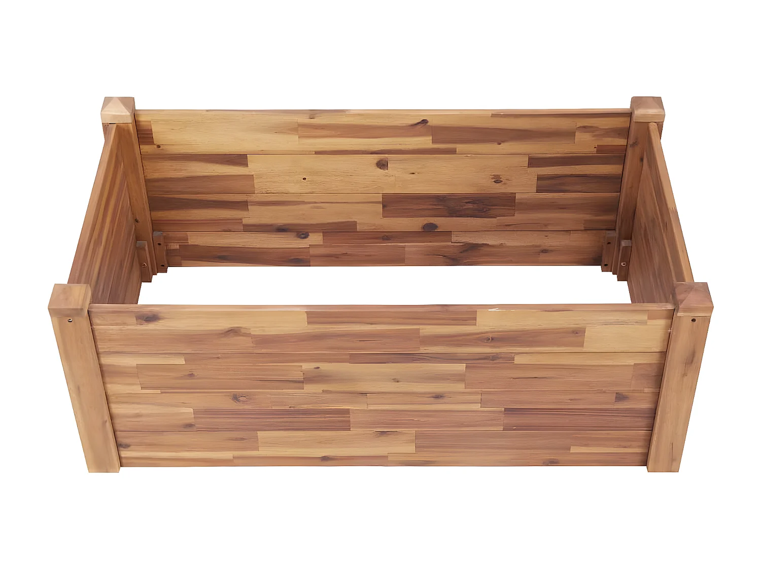 Jardinera de madera maciza de acacia 110x60x44 cm ES50270