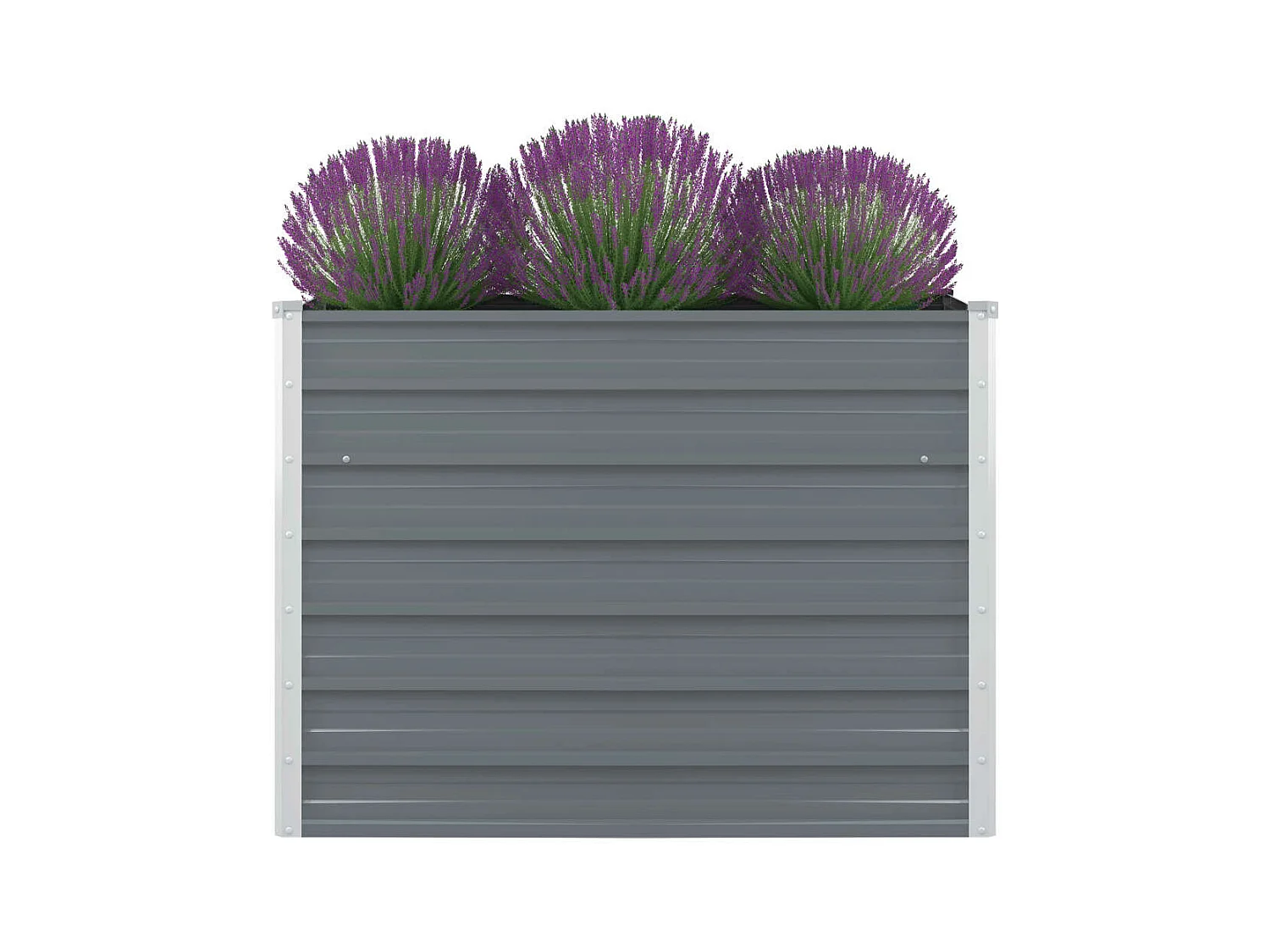 Jardinière 100 x 100 x 77 cm Gris Acier galvanisé BE8483