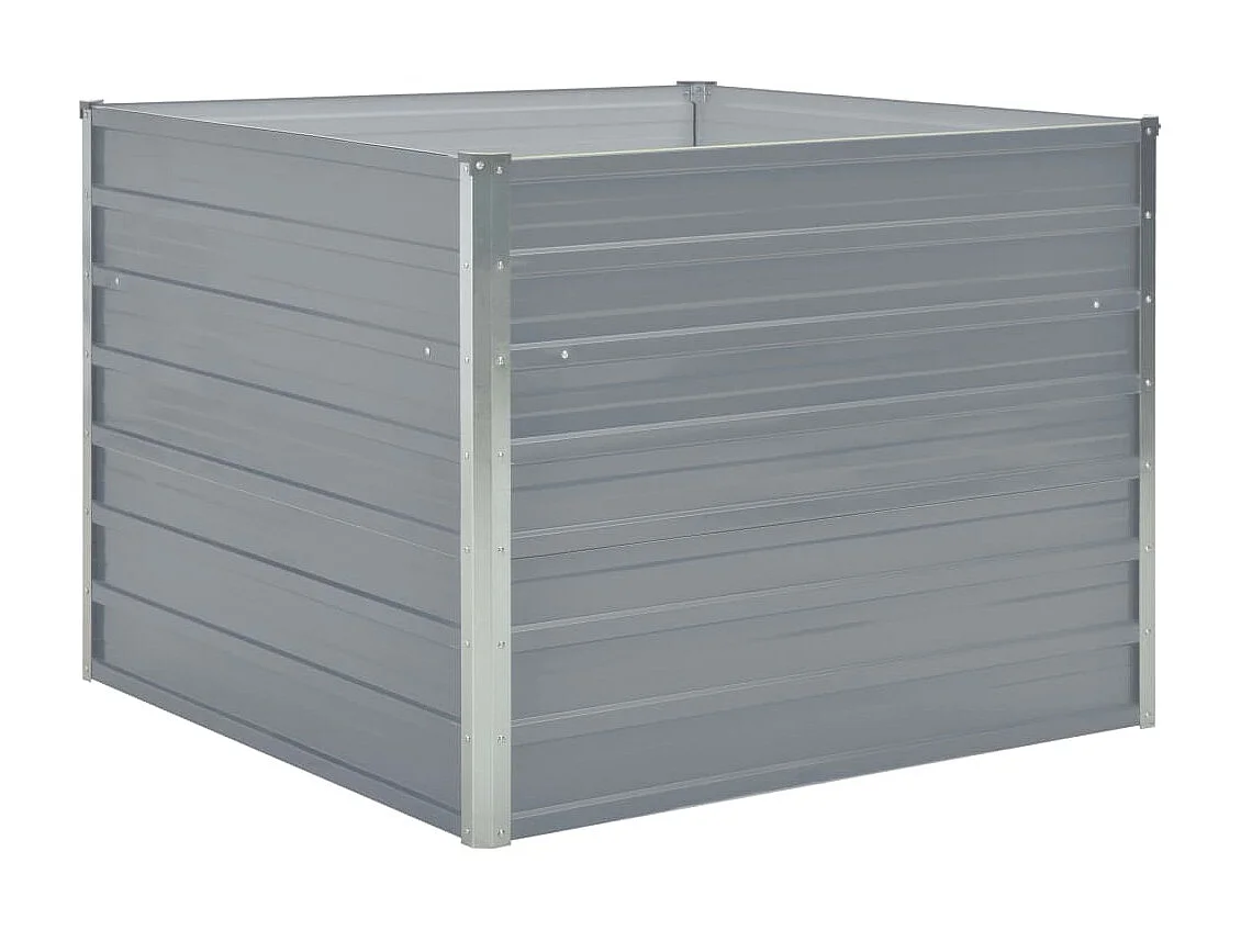 Jardinière 100 x 100 x 77 cm Gris Acier galvanisé BE8483