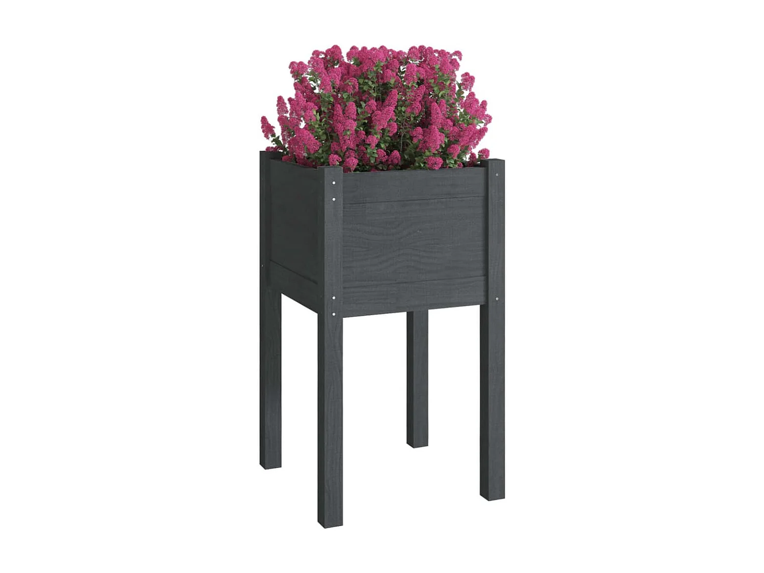 Jardinières d'extérieur 2pcs Gris 40x40x70cm Bois de pin massif BE6176