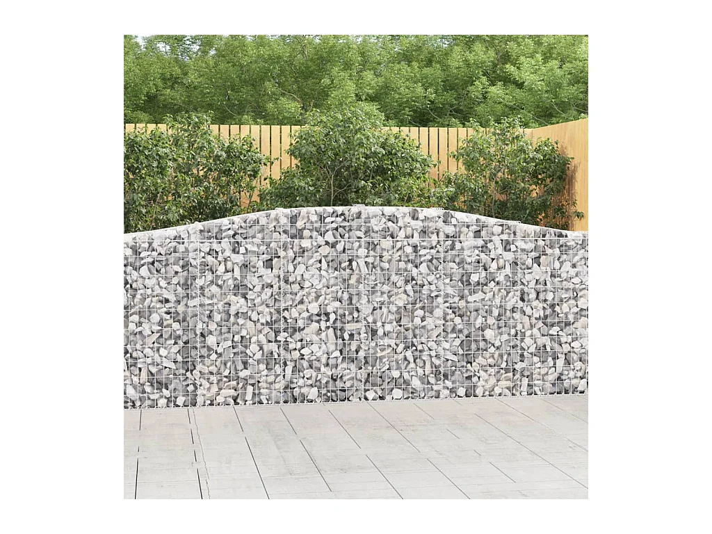 Panier de gabions arqué 400x30x100/120 cm Fer galvanisé WVGQ4671