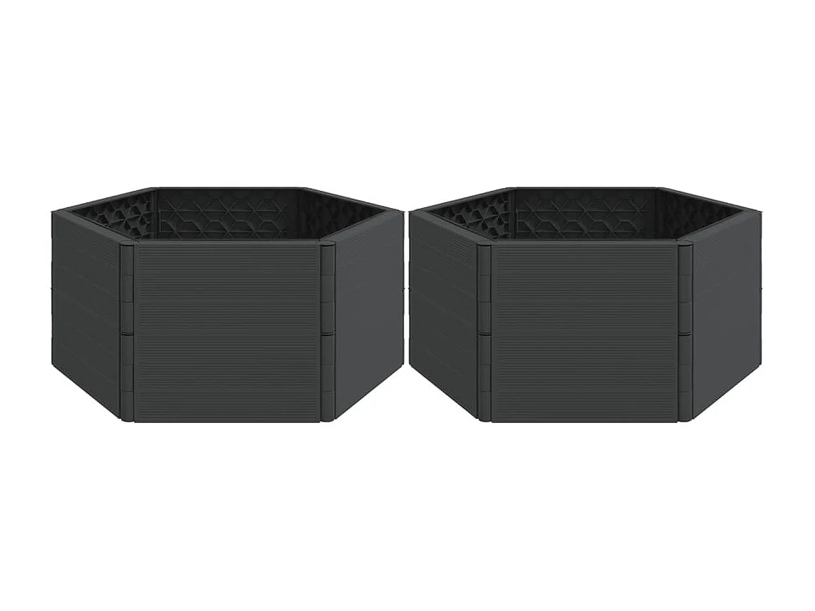Jardinières de jardin 2 pcs anthracite PP BE4231