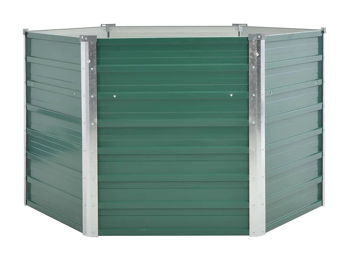 Jardinera de jardín de acero galvanizado verde 129x129x77 cm ES95573