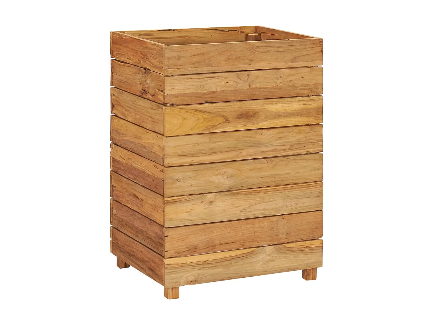 Plantenbak verhoogd 50x40x72 cm gerecycled teakhout en staal