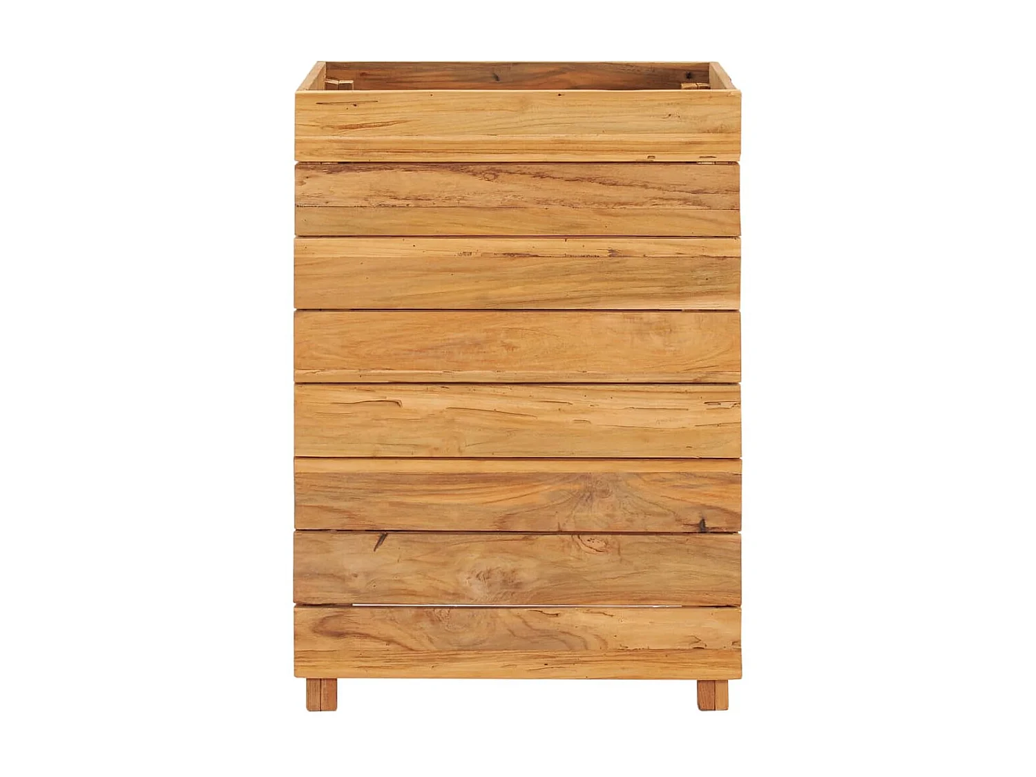 Plantenbak verhoogd 50x40x72 cm gerecycled teakhout en staal