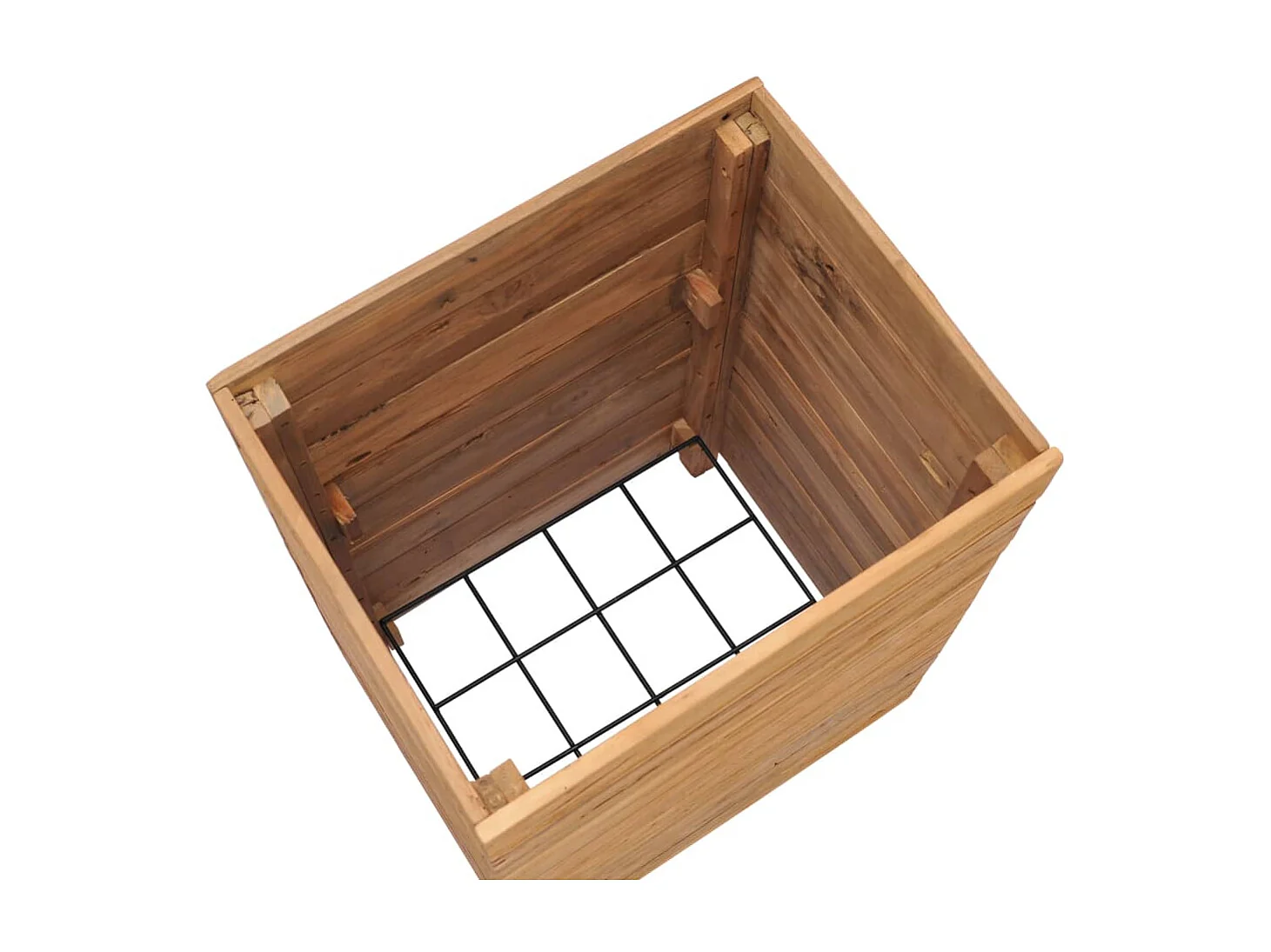 Plantenbak verhoogd 50x40x72 cm gerecycled teakhout en staal