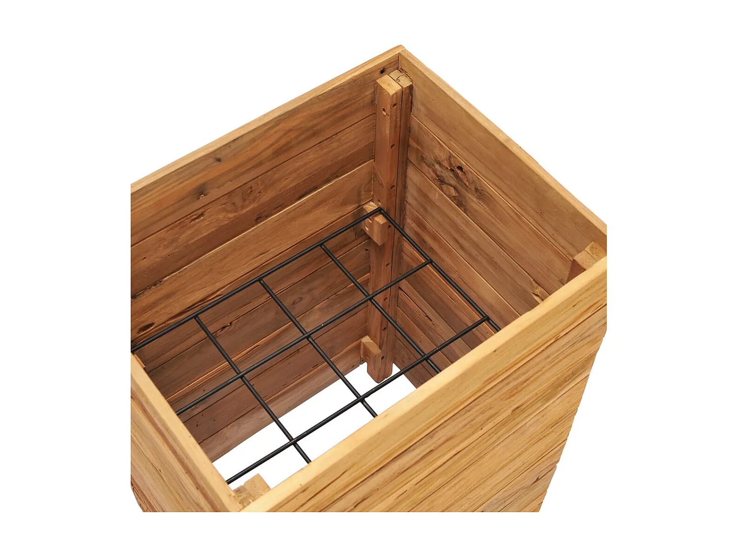 Plantenbak verhoogd 50x40x72 cm gerecycled teakhout en staal