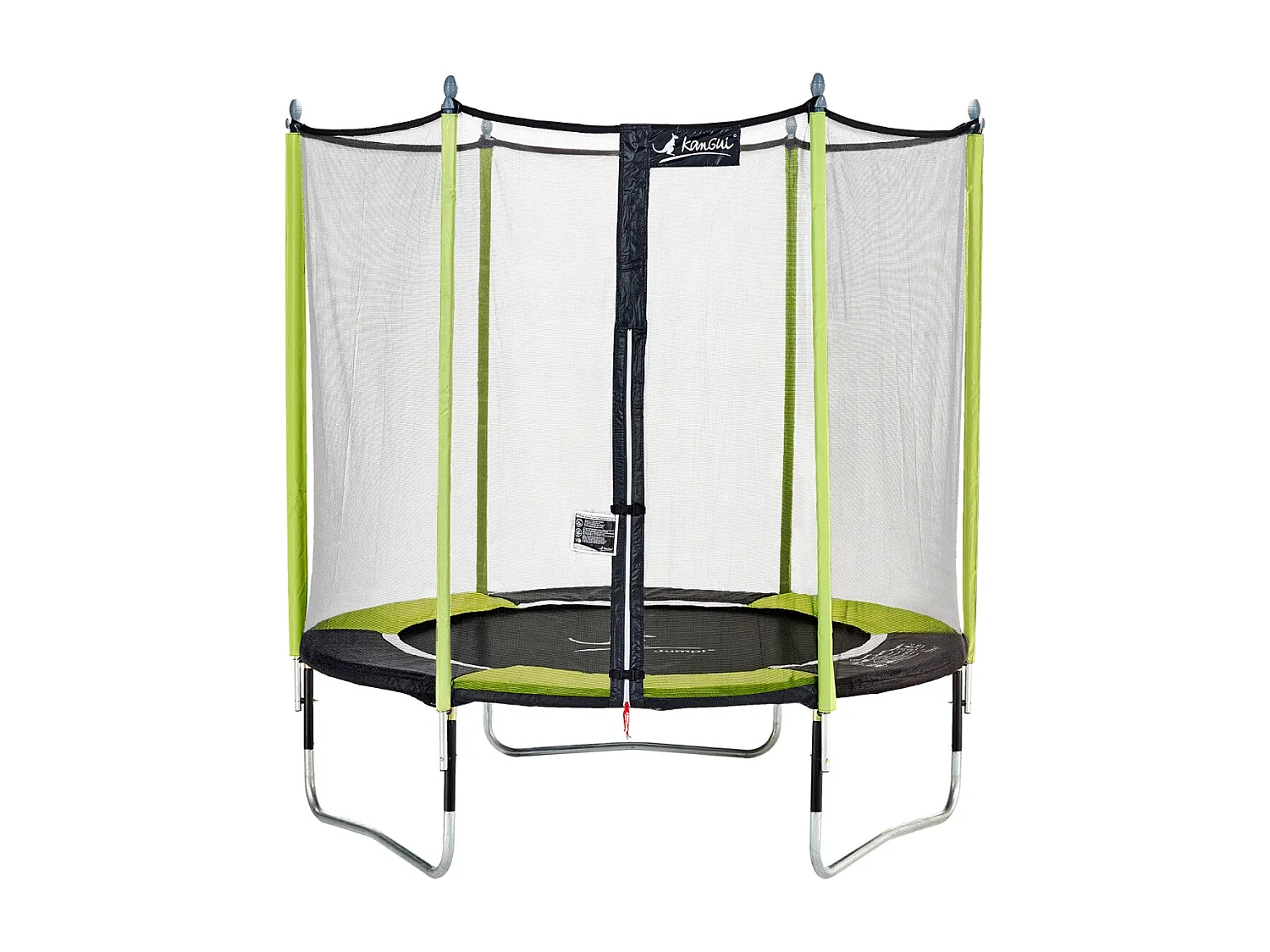 Kangui - Trampoline de jardin 244 cm + filet de sécurité JUMPI Vert/Noir 250