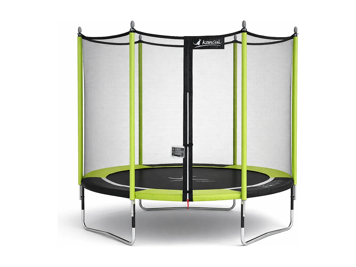 Kangui - Trampoline de jardin 244 cm + filet de sécurité JUMPI Vert/Noir 250