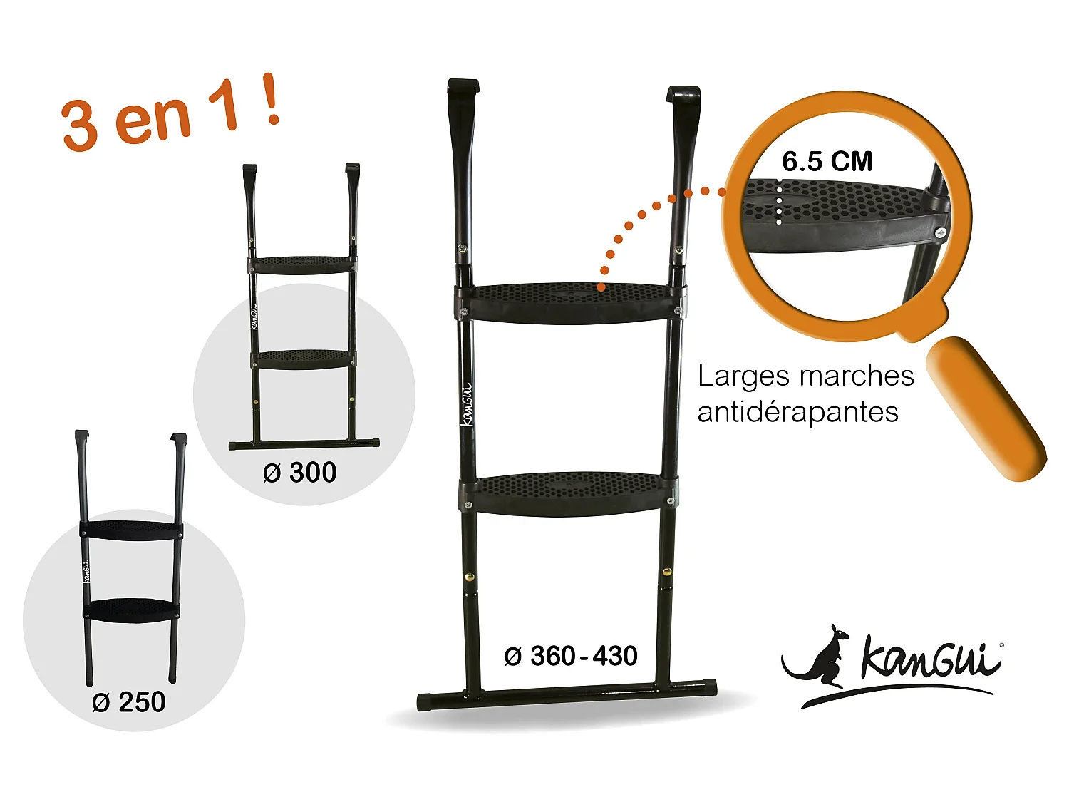 Kangui - Echelle multi-taille universelle pour trampolines ronds