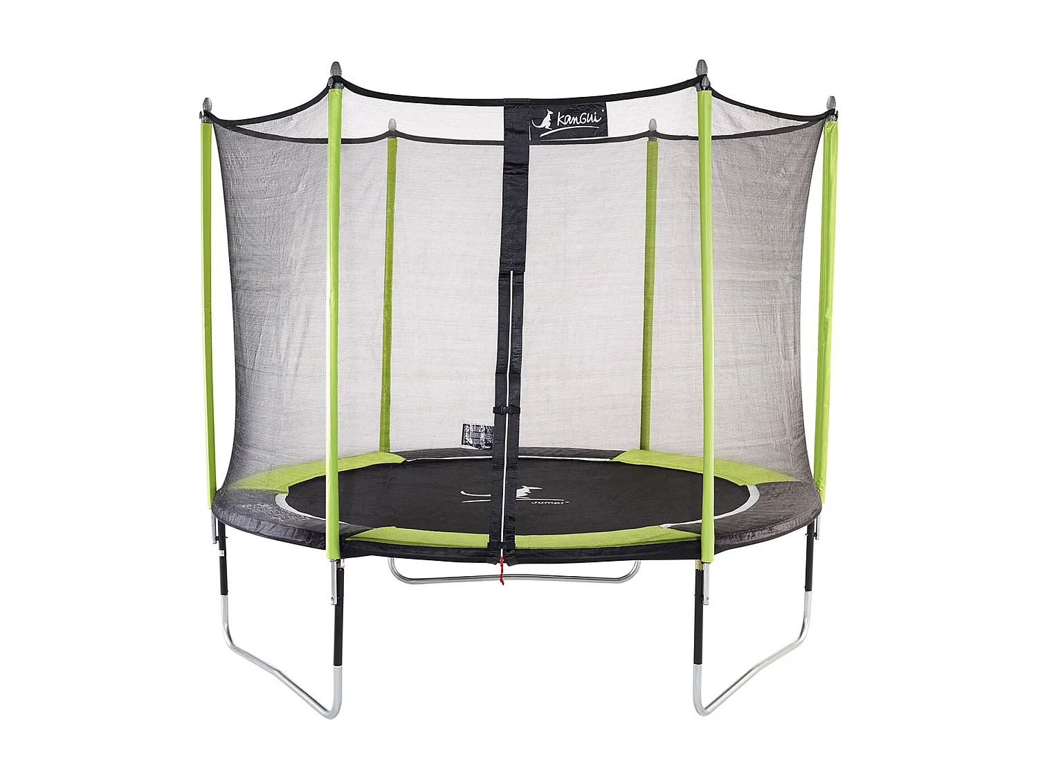 Kangui - Trampoline de jardin 305 cm + filet de sécurité JUMPI Vert/Noir 300