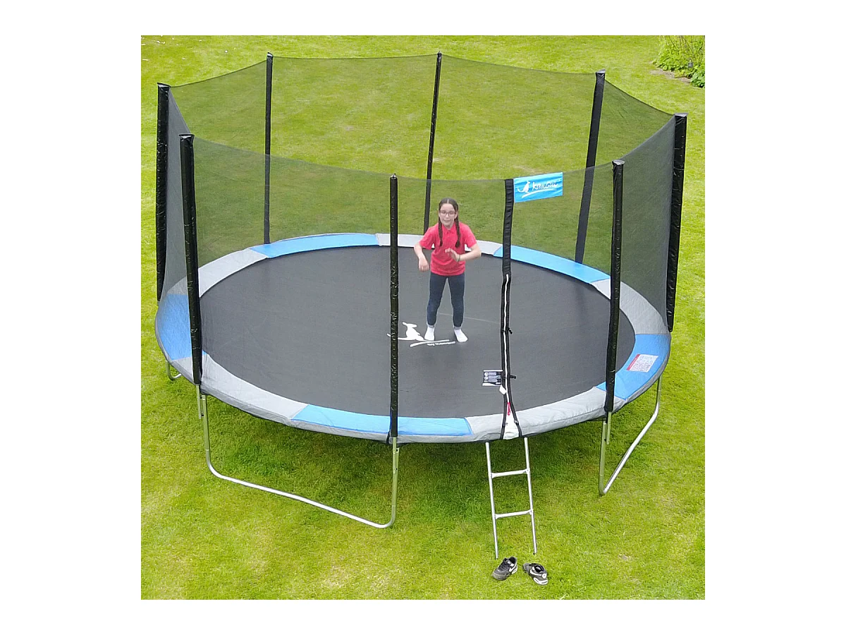 Kangui - Trampoline rond Ø250cm avec filet, échelle, bâche et kit d'ancrage- RALLI 250
