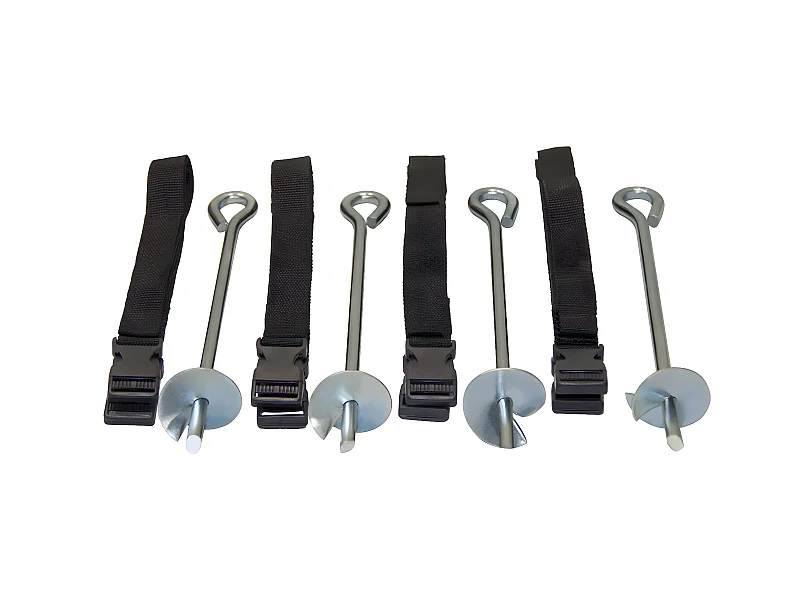 Kangui - Kit ancrage au sol - 4 sardines de fixation et sangles - Adaptable - Universel