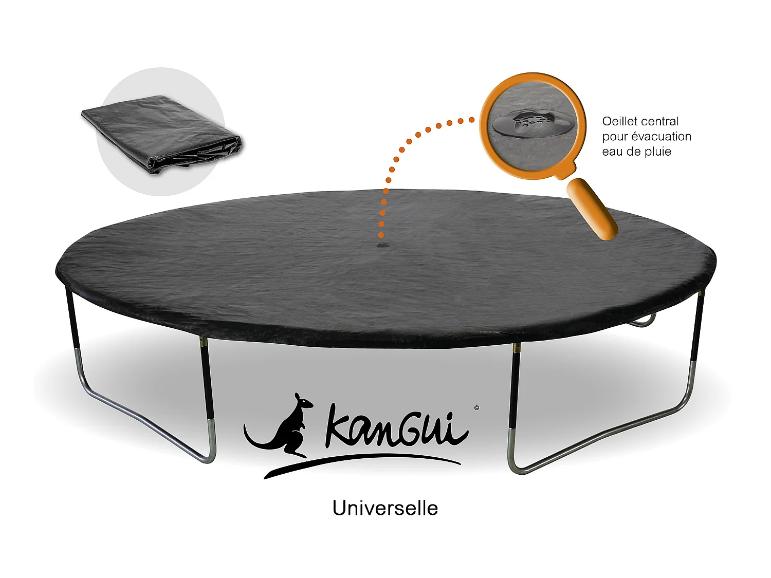Kangui - Bâche de protection adaptable à tous trampolines de diamètre 300 cm