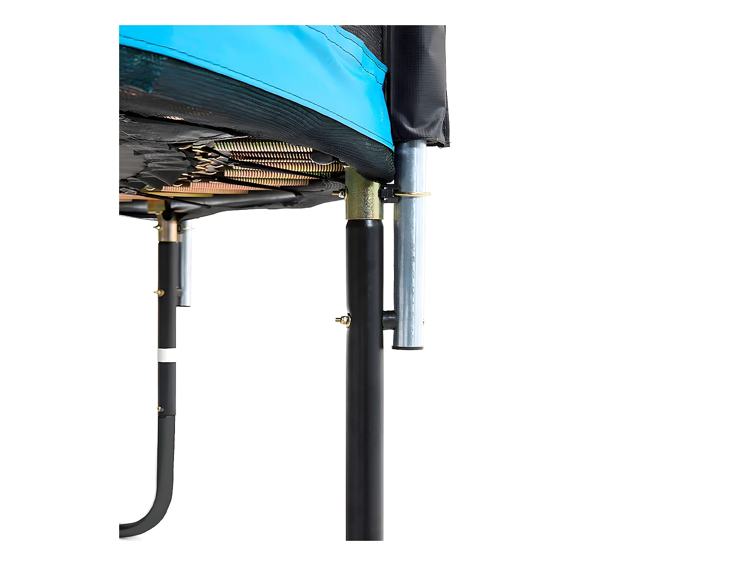 Kangui - Trampoline de jardin 365 cm + filet + échelle + bâche + kit ancrage | PUNCHI Bleu