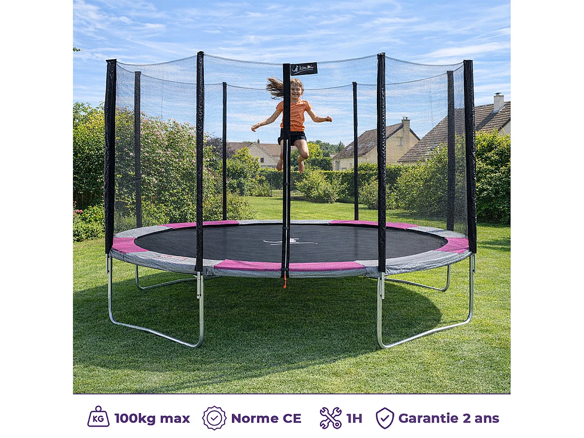Kangui - Trampoline rond Ø430cm avec filet de sécurité - RALLI 430