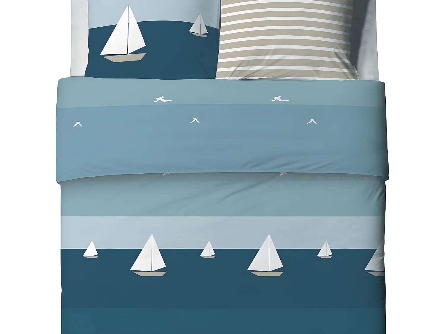 Housse de couette 220x240 cm + 2 taies d'oreiller 65x65 cm Coton Regate