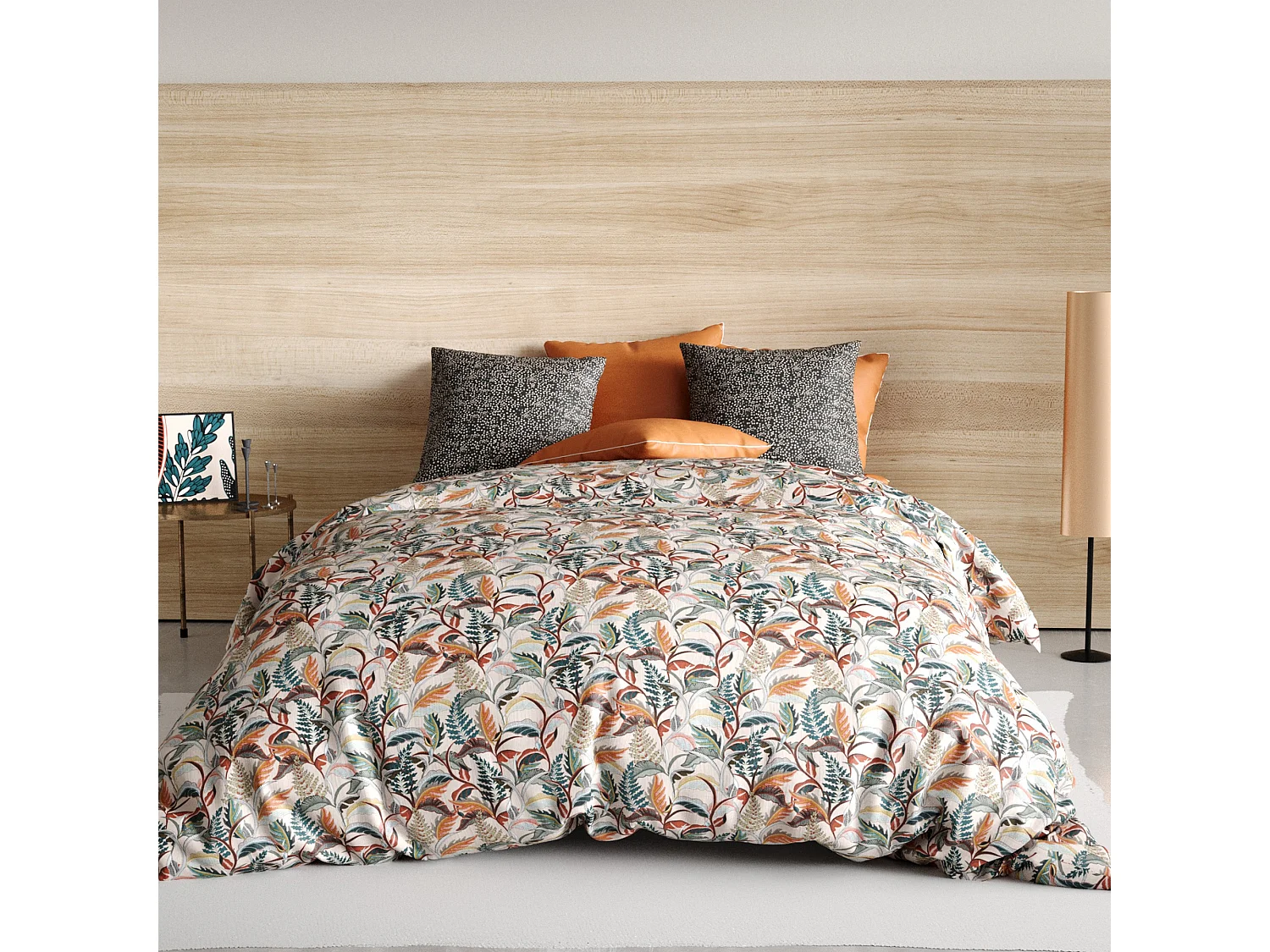 Housse de couette 240x260 + 2 taies d'oreiller 65x65 cm Coton Balia