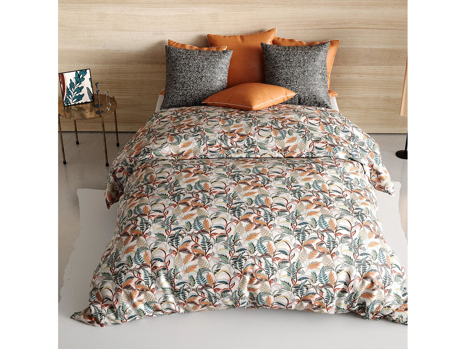Housse de couette 240x260 + 2 taies d'oreiller 65x65 cm Coton Balia