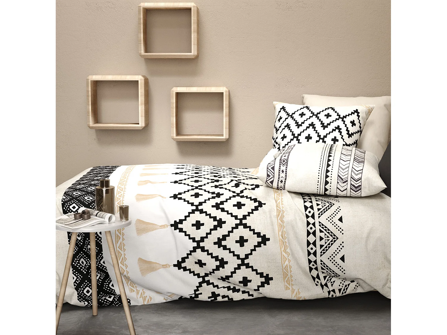 Parure de couette 100% Coton 57 fils 240x260 Bohème