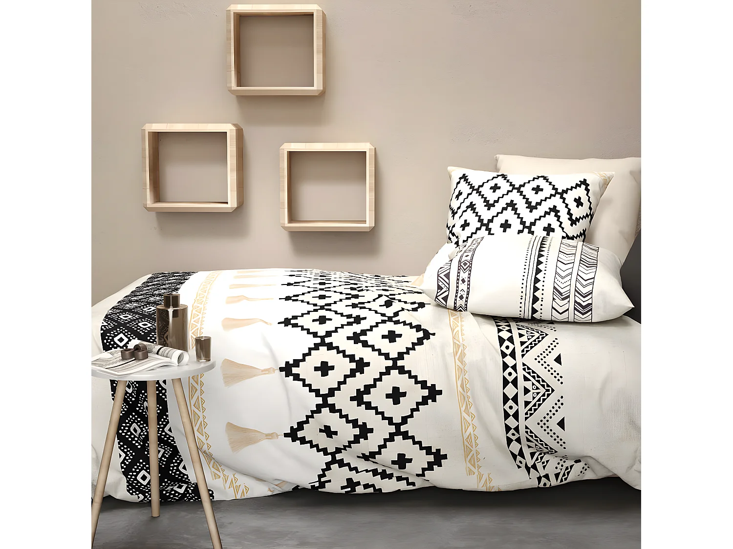 Parure de couette 100% Coton 57 fils 240x260 Bohème