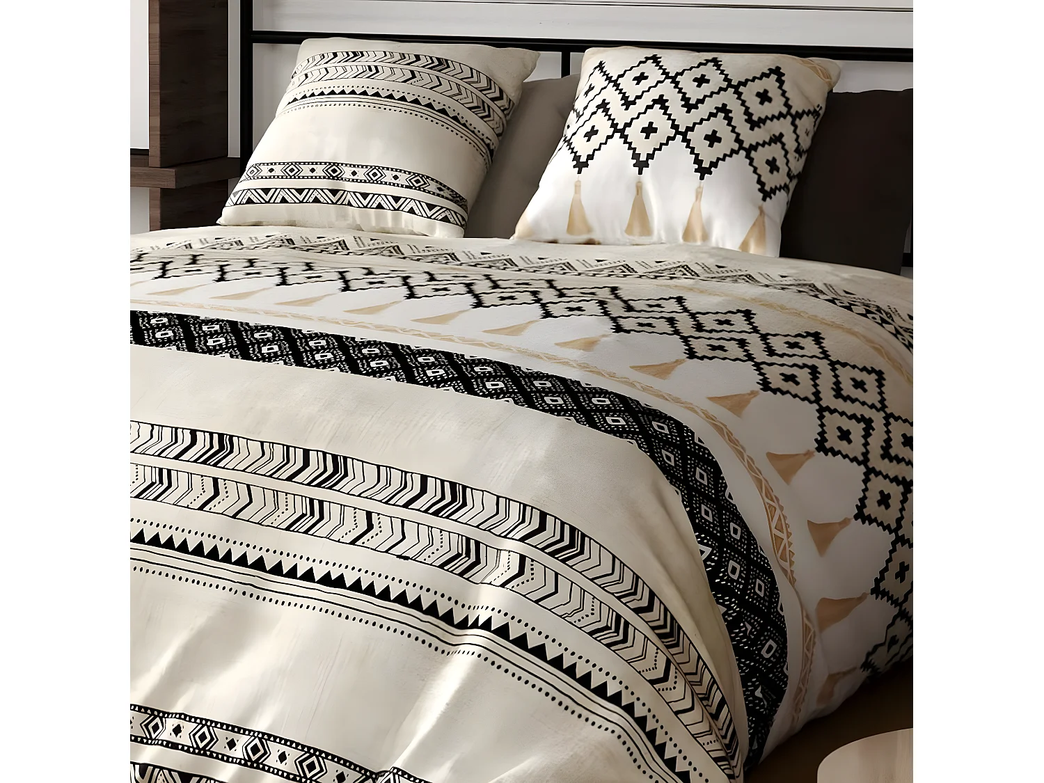 Parure de couette 100% Coton 57 fils 240x260 Bohème
