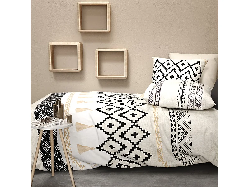 Parure de couette 100% Coton 57 fils 240x260 Bohème