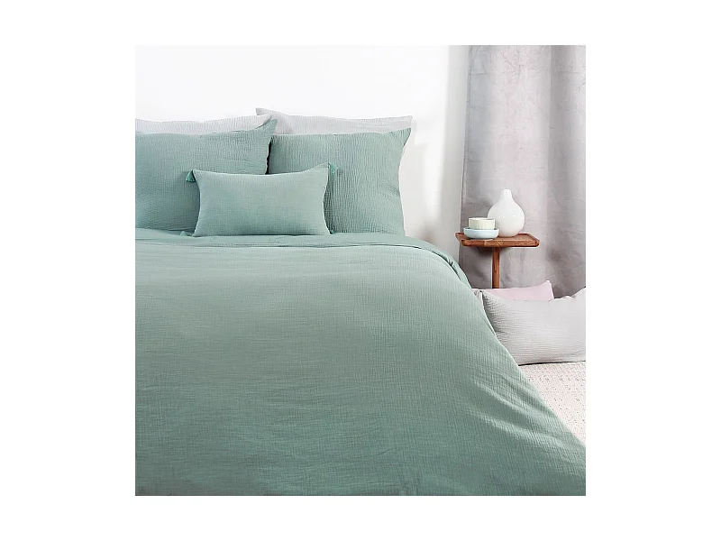 Housse de couette 240x260 + 2 taies d'oreiller 63x63 cm Gaze de Coton Amande