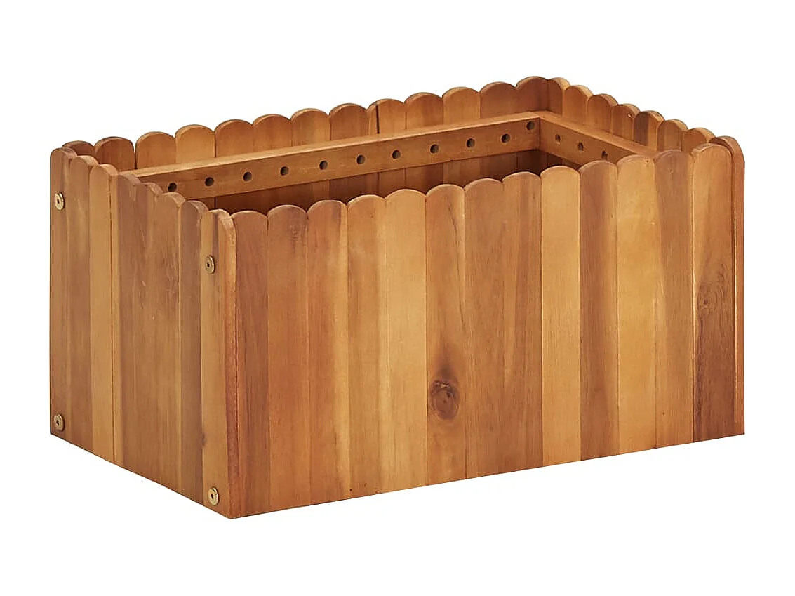 Vaso/floreira de jardim 50x30x25 cm madeira de acácia maciça PT745054