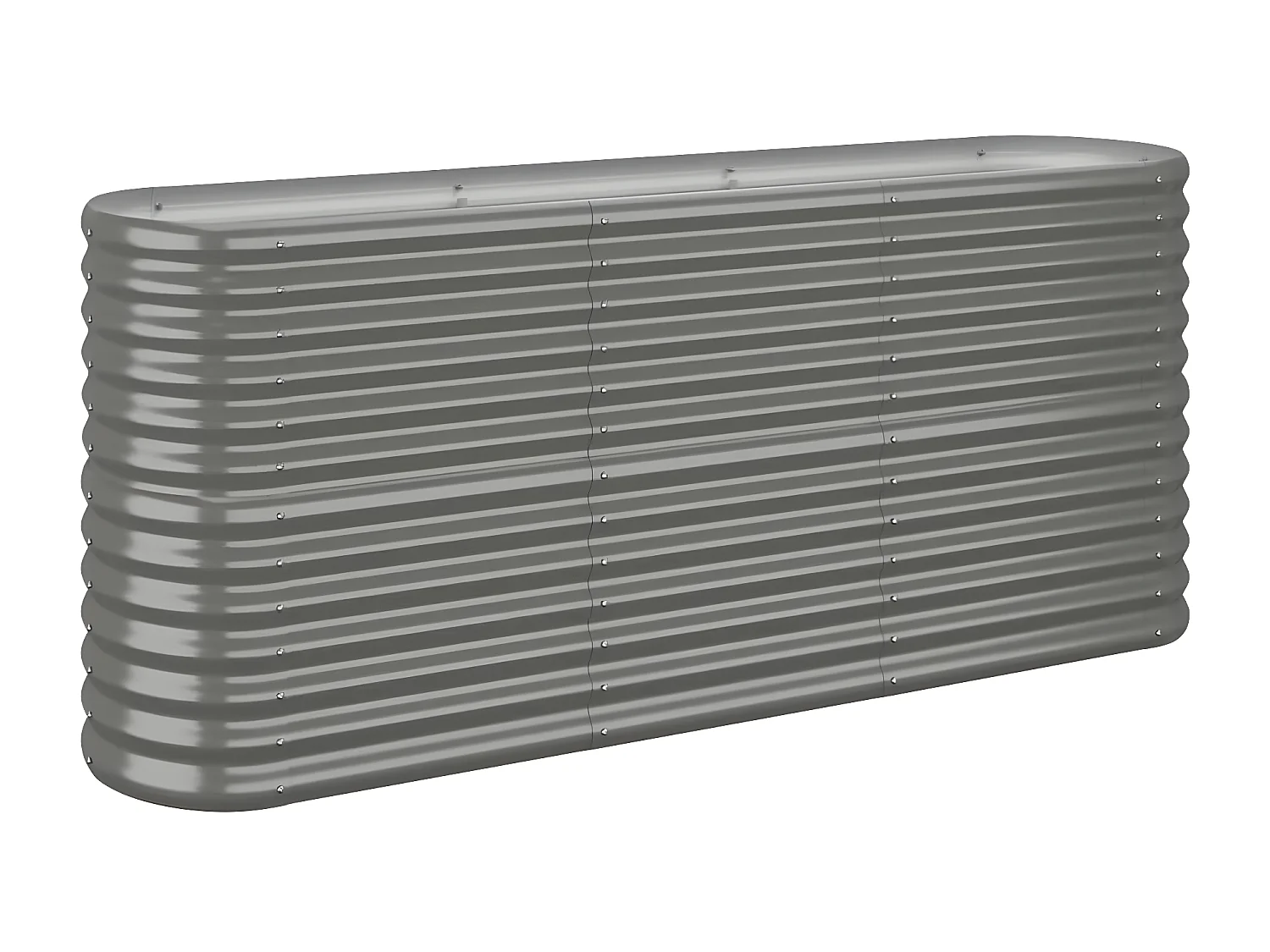 Jardinera arriate acero recubrimiento polvo gris 152x40x68 cm ES99428