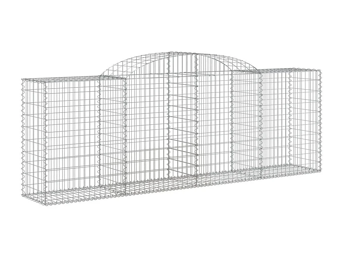 Paniers à gabions arqués 2 pcs 300x50x100/120 cm fer galvanisé WVGQ8524