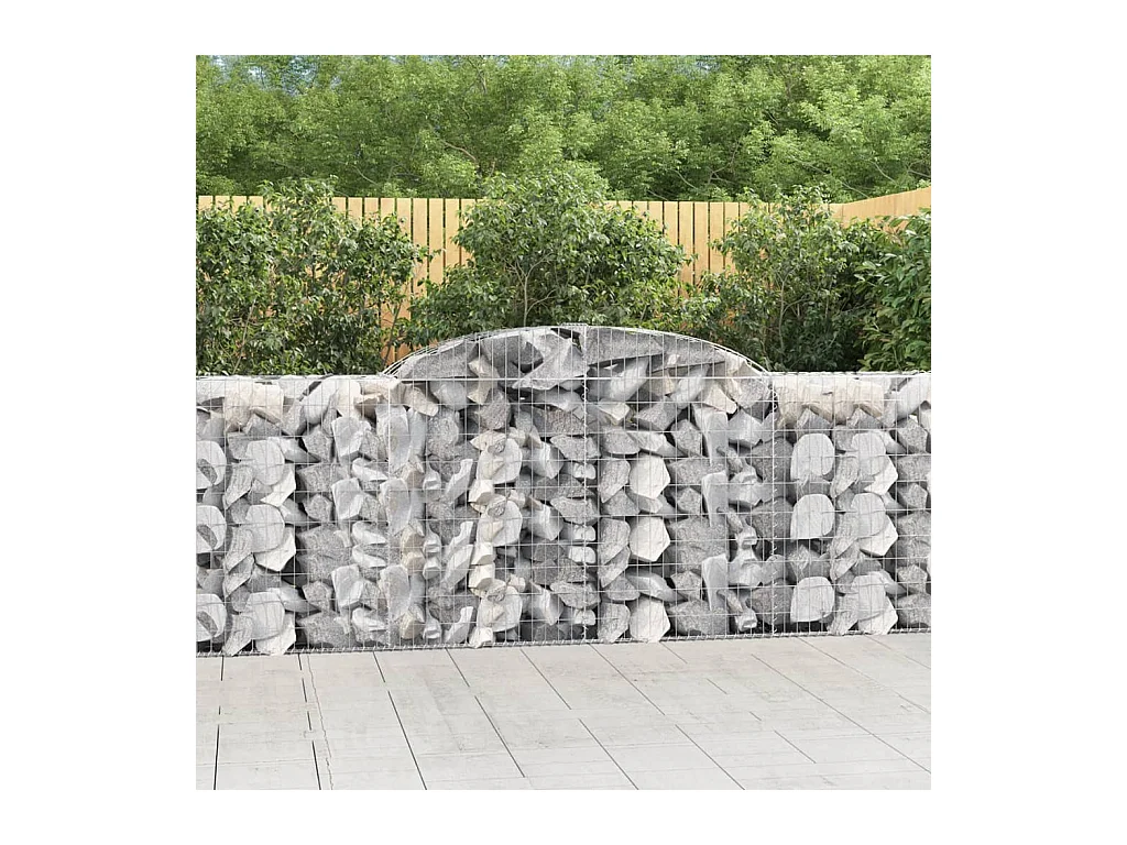 Paniers à gabions arqués 2 pcs 300x50x100/120 cm fer galvanisé WVGQ8524